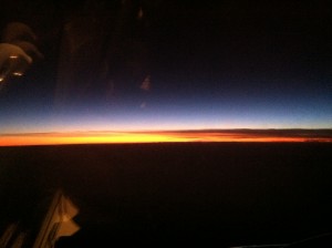 Sunset in the air